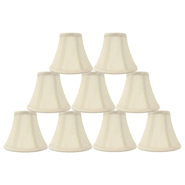 New Ivory White Chandelier Mini Lamp Shades Set 2 Soft Bell 3/" x 6/" x 5/" Clip on